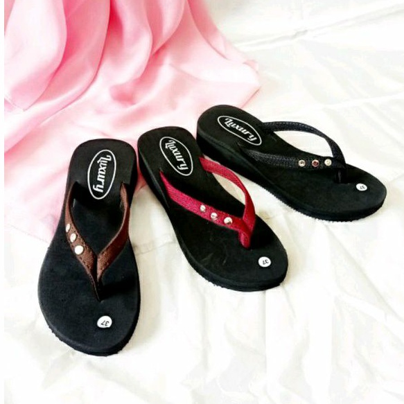 Wedges Wanita - Sandal Wanita - Sandal Wedges Spon - Sandal Spon Wanita (KELING 3)