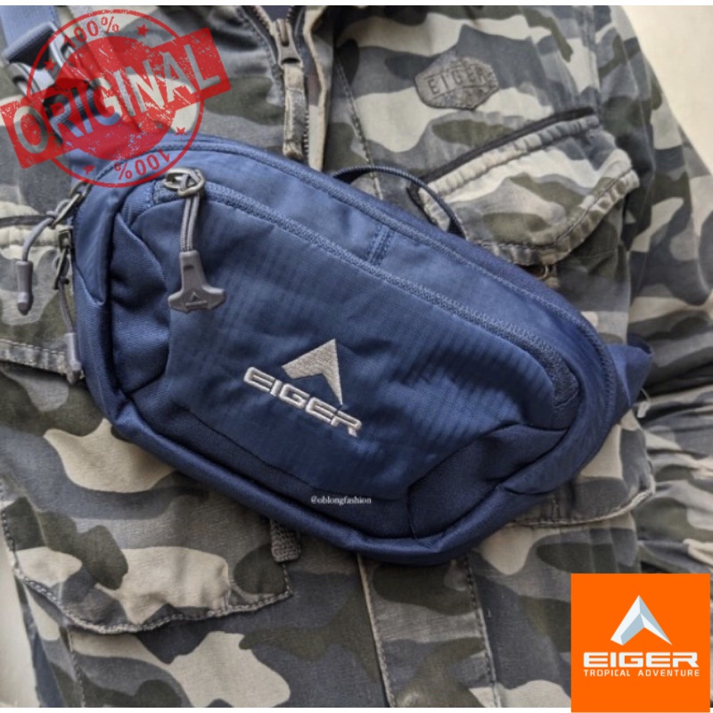 EIGER1989 TAS SELEMPANG PRIA CERVUS WAIST BAG NAVY ORIGINAL PRODUK