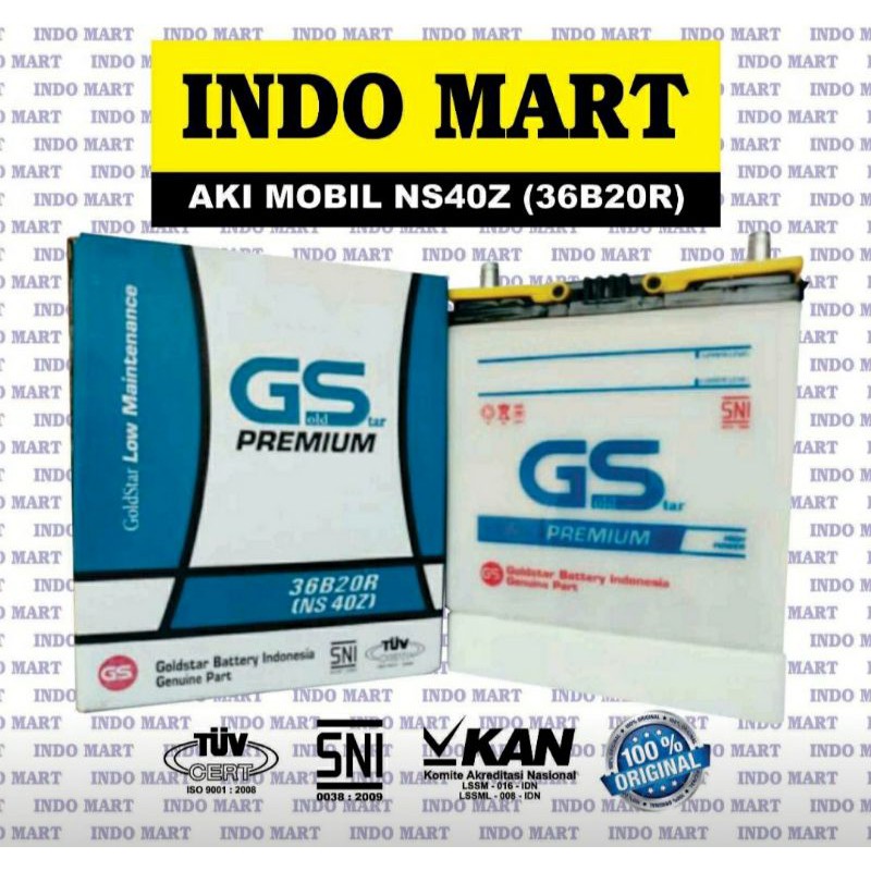 AKI MOBIL NS40Z 36B20R AVANZA XENIA RUSH TERIOS GRAND MAX APV LUXIO CARRY ATOZ PREMIUM ORIGINAL (GS 