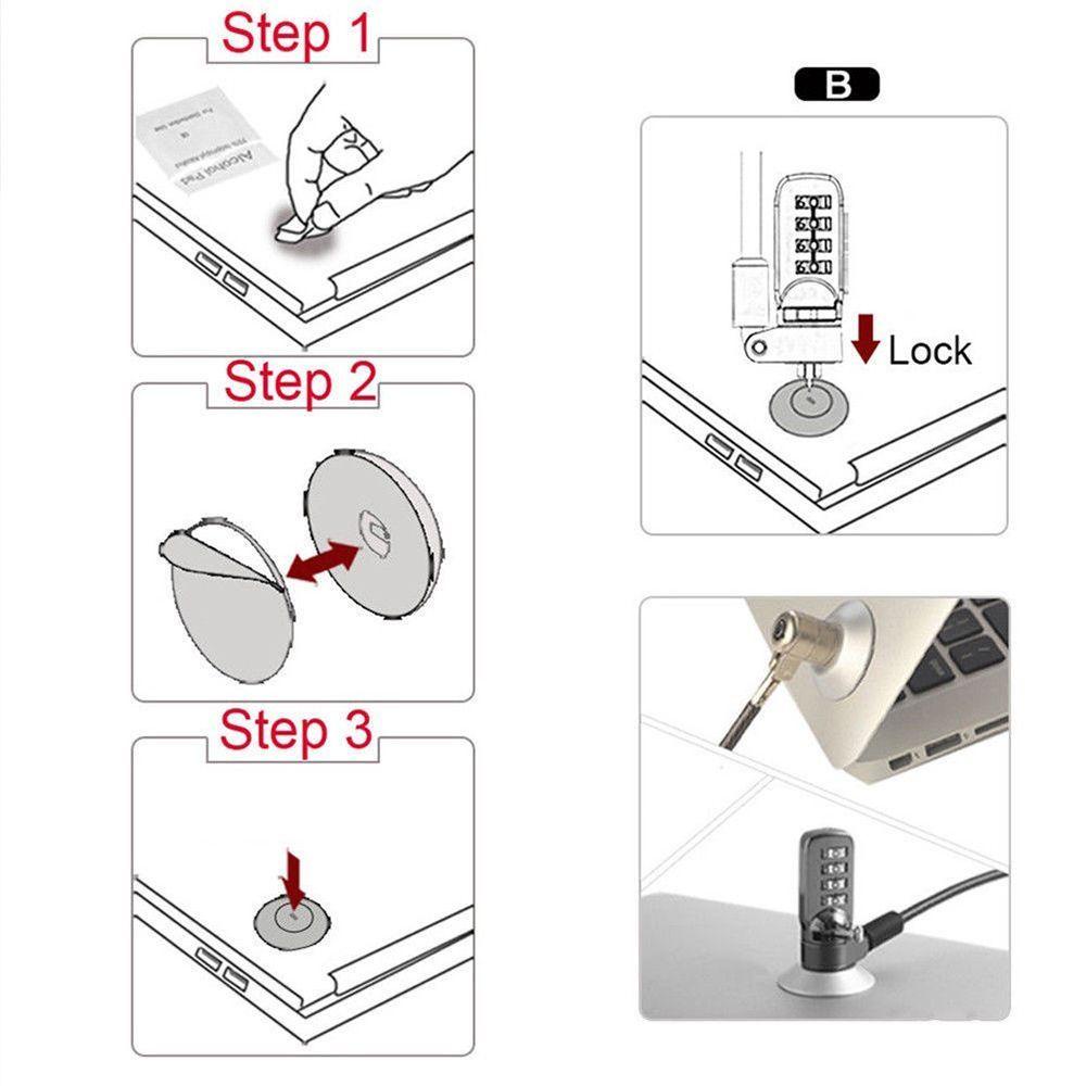 Rebuy Lock Hole Portable Round Laptop Keamanan Eksternal Anti Maling