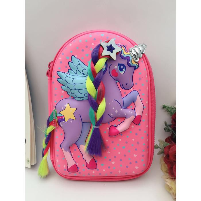 

Tempat Pensil Unicorn Hardcase Pencil Case Rambut Kepang IMPORT