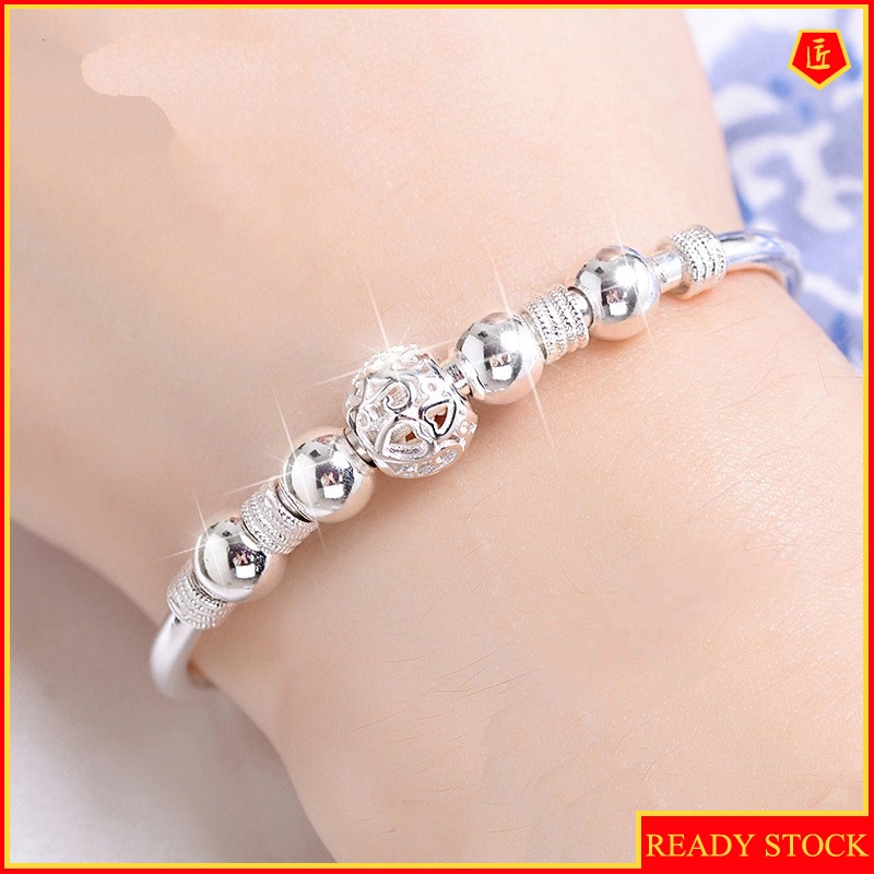 [Ready Stock]Women's Cute Personality Silver Beads Bracelet