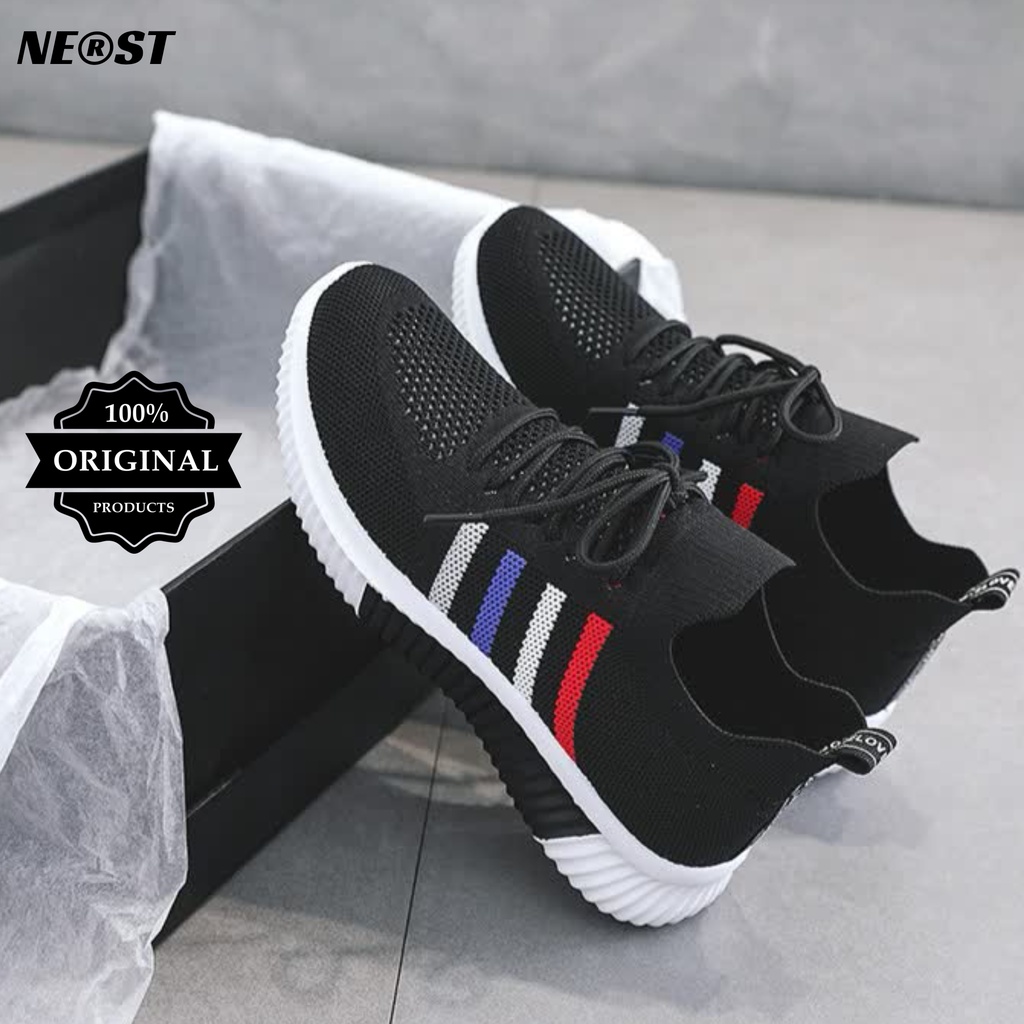 Sepatu Spatu Sneakers Snekers Kasual Casual Rajut Ringan Anti Slip Wanita Terbaru Model Sport Origin