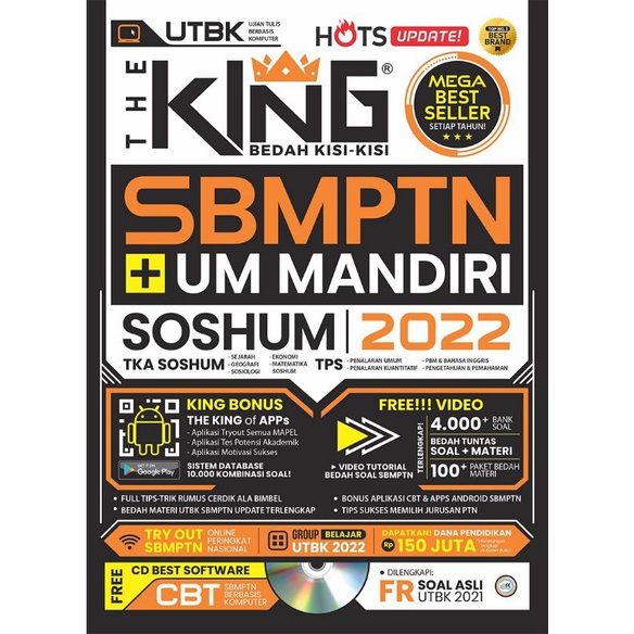 Jual TERBARU!! BUKU THE KING BEDAH KISI-KISI SBMPTN & UM MANDIRI SOSHUM  2022 + CD Indonesia|Shopee Indonesia