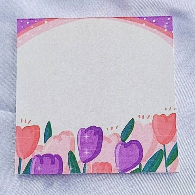 Memo pad by sunbearry.co custom memo pad bts snoppy aesthetic star scrabook-Tulipe