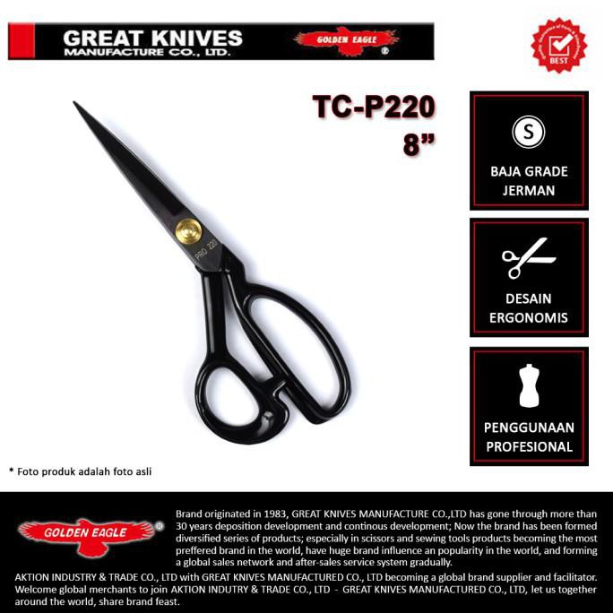 

✨BISA COD✨ Gunting Potong Bahan Kain Golden Eagle 8 inch TC-P220 - Tailor Scissor