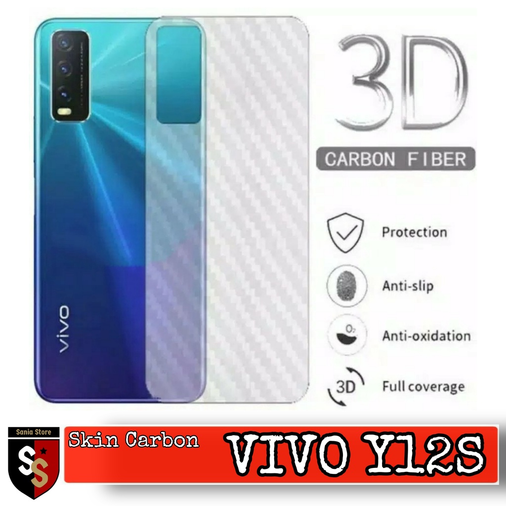 Garskin Vivo Y12s Back Scrren Protector Skin Carbon VIVO Y12S