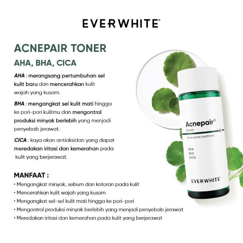 Everwhite Acnepair Cream 15gr l Acnepair Toner 100mL Acne Pair