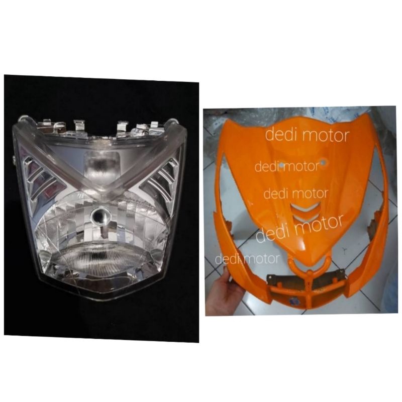 tameng beat f1 oren orange+ refektor f1