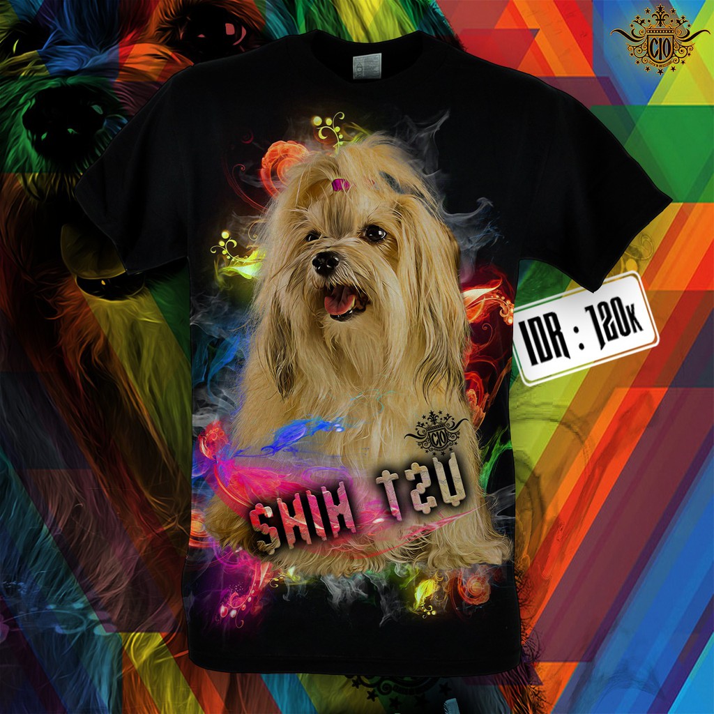 SHIH TZU T SHIRT PRINTING - KAOS GAMBAR ANJING SHIH TZU - BAJU GAMBAR ANJING SHIH TZU
