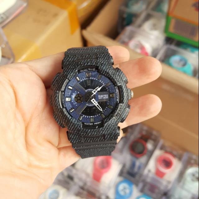 Jam Tangan Digitec DG 2115 Double Time Tali Rubber Original Wanita / Cewek