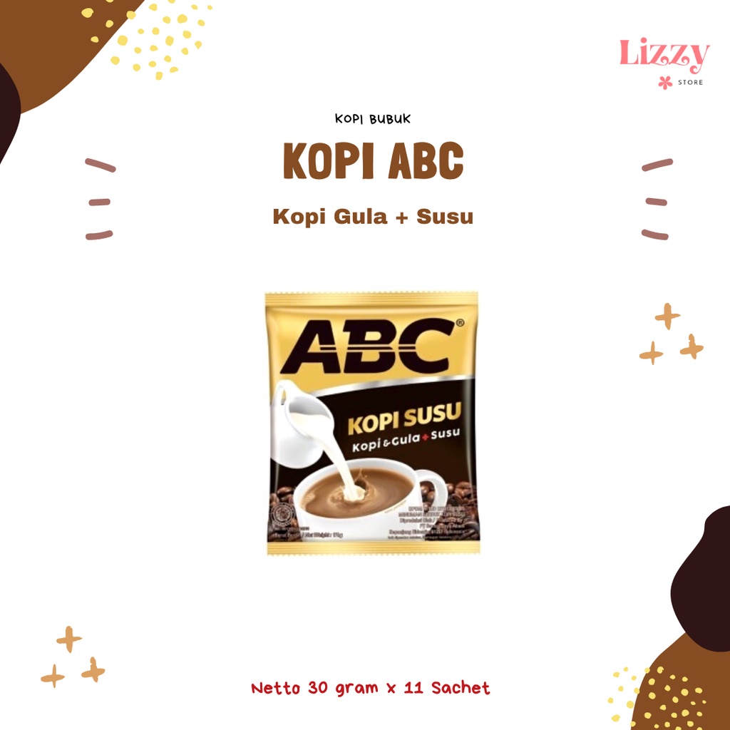 

Kopi ABC Gula + Susu Kemasan Sachet 30gram x 11 sachet