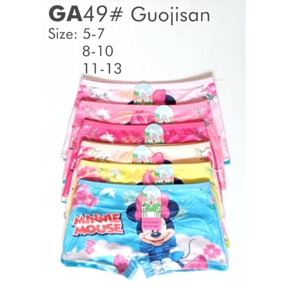 6 pcs Celana dalam boxer anak perempuan