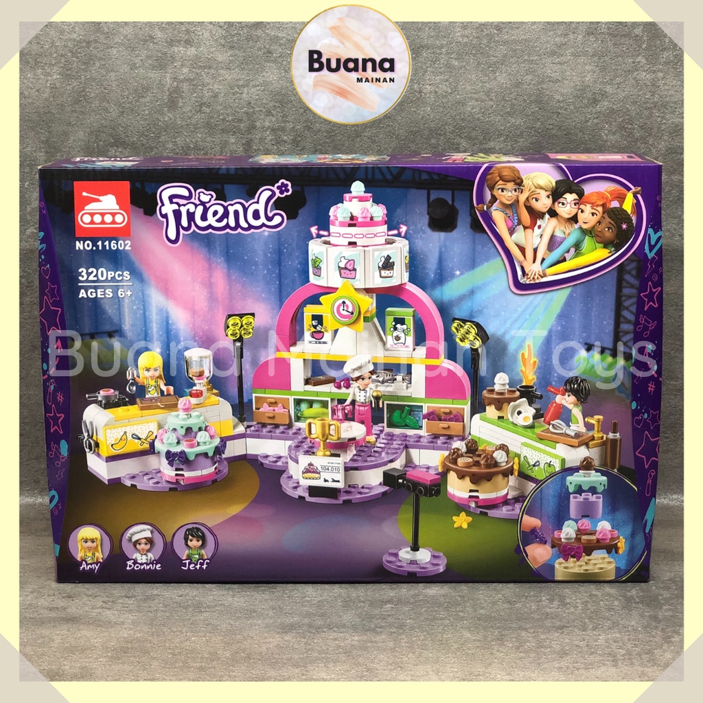 BRICKS FRIEND BAKING COMPETITION MAINAN EDUKASI ANAK CEWE BRICK KONTES MEMASAK FRIENDS BLOCK 11602