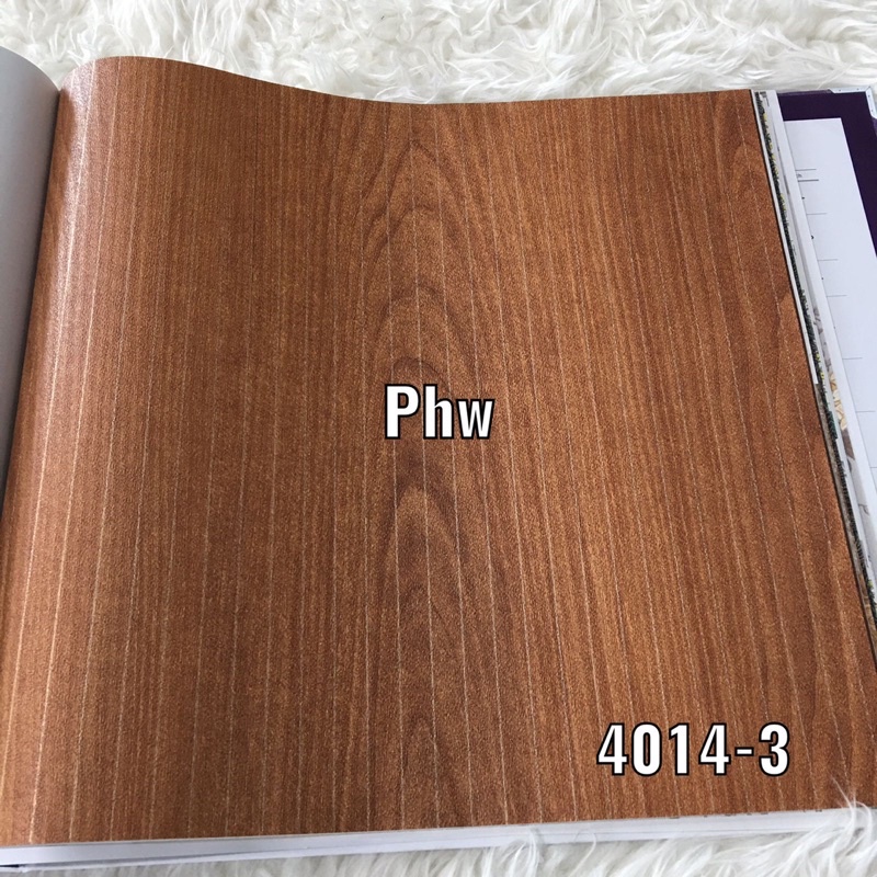 Wallpaper Dinding Korea Papan Kayu Coklat Cream 3D Aurora