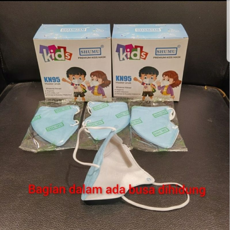 masker KN95 kids shumu busa biru putih