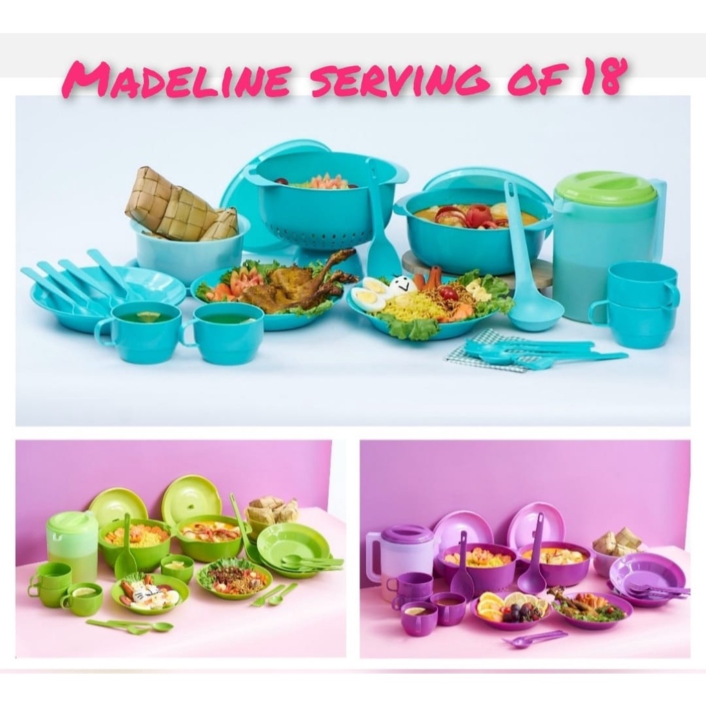 TEMPAT MAKAN PRASMANAN AQUAMARINE SERVING SET 16 PCS FREE PACKING BUBBLE FBL