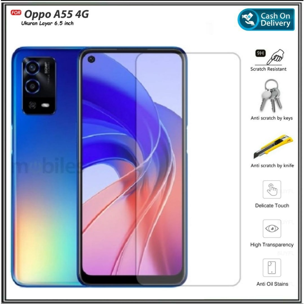 Tempered Glass Oppo A55 4G A55 5G Anti Gores Kaca Oppo A55 4G A55 5G