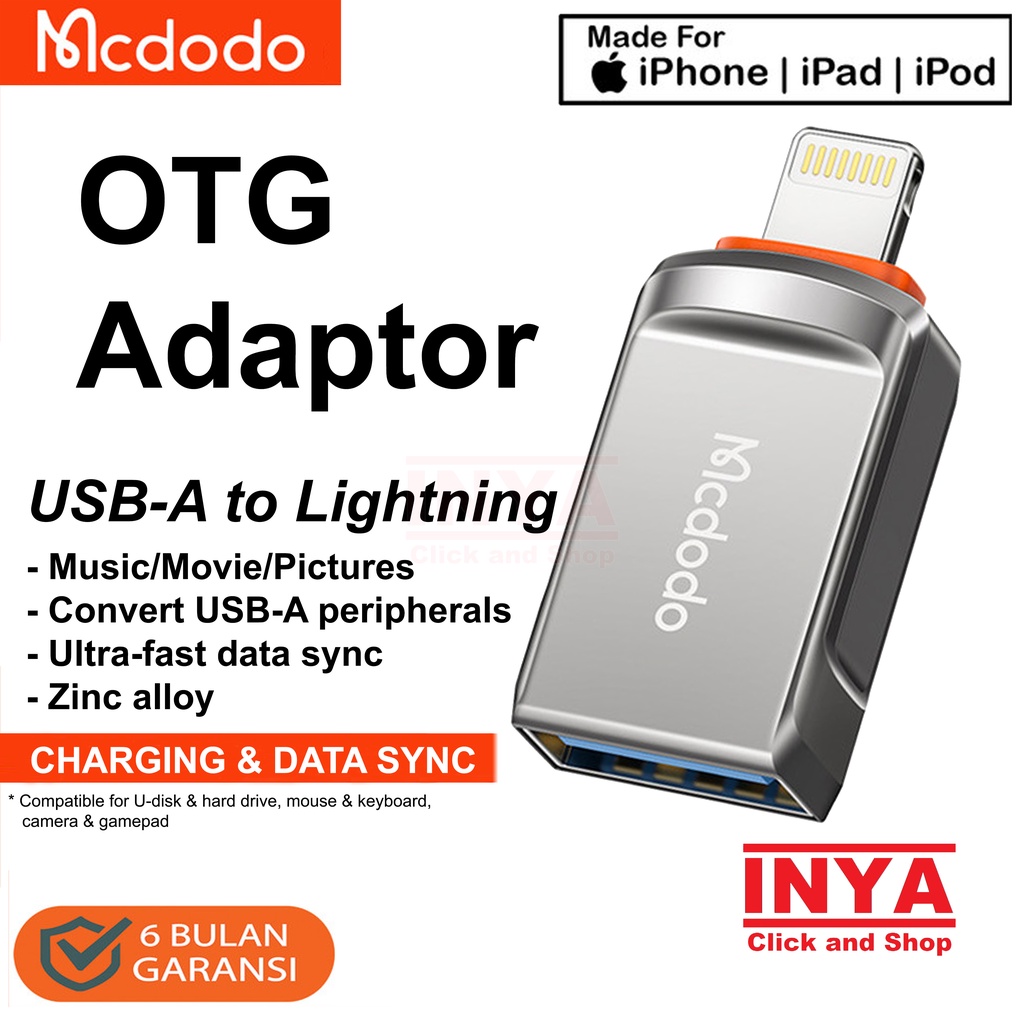 MCDODO OT-8600 OTG ADAPTER USB A to Lightning - Connector - Konverter iPhone