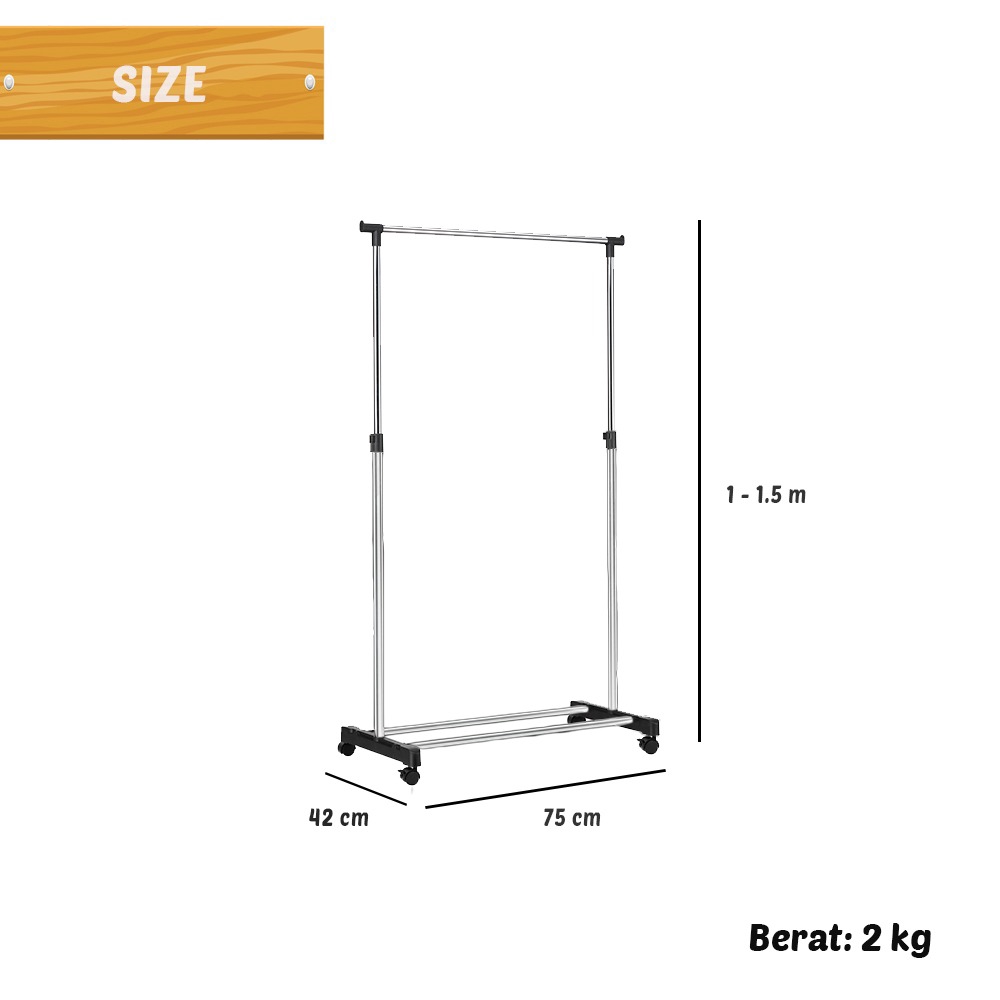 Stand Hanger Single Rak Gantung HHP-278