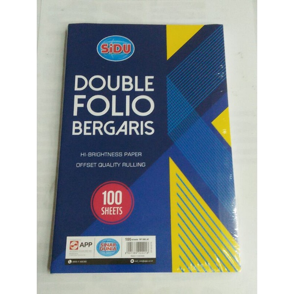 

Kertas Double Folio Bergaris Sinar Dunia 100