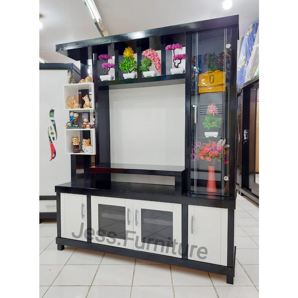 Pajangan TV 32in Partisi TV Minimalis / partisi ruangan /Bufet TV Multitriplek Halus pajangan TV Min