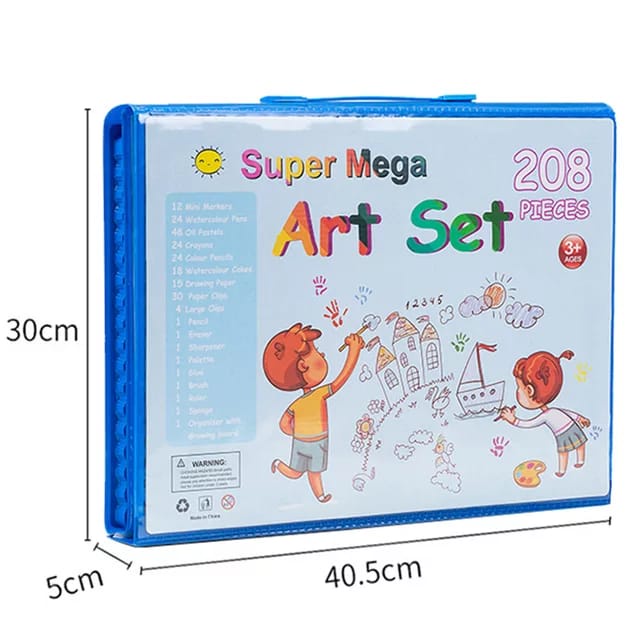 crayon set 208 pcs krayon mewarnai alat menggambar melukis anak anak