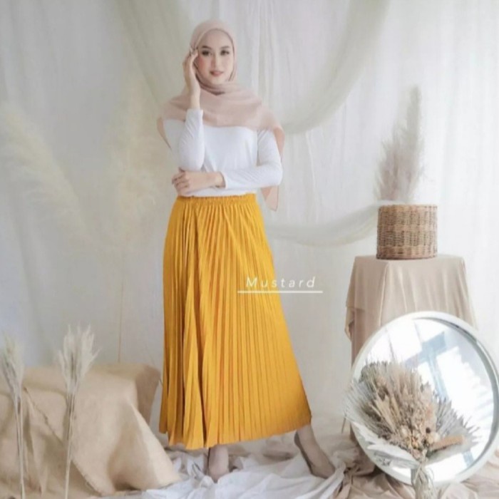 TERBARU    ROK PLISKET Fashion Wanita Rok Panjang Wanita Muslim Terbaru
