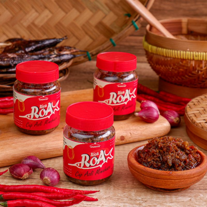 SAMBAL ROA ASAP PEDAS ASLI MANADO TERENAK TERBAIK TERLEZAT TERMURAH CAP ASLI MINAHASA EXTRA PEDAS
