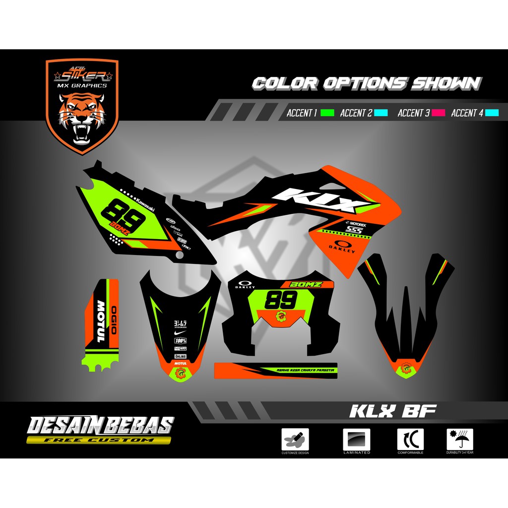 DECAL KLX BF / DTRACKER / KLX GORDON PUL BODY