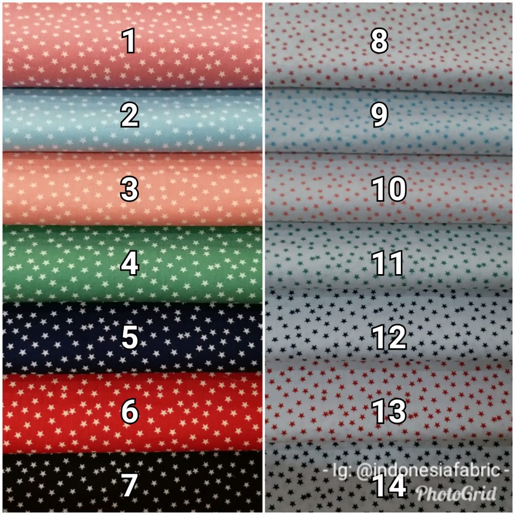 Kain Katun Jepang Tokai Senko motif New Star