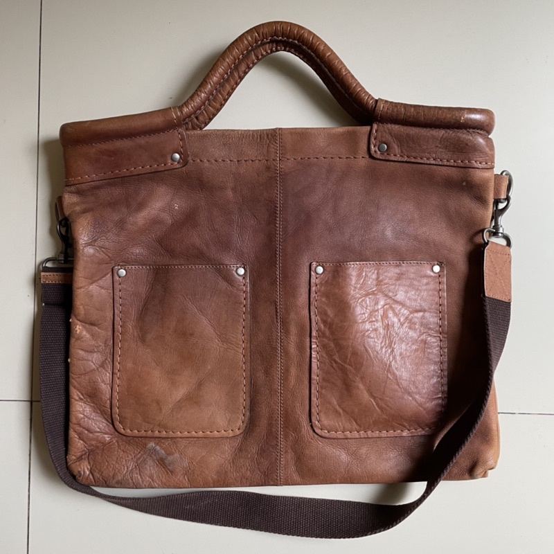 Preloved H&M Messenger Sling Bag Brown Leather