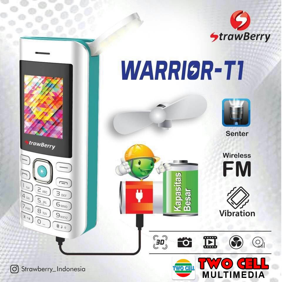 HP HANDPHONE BARU STRAWBERRY WARRIOR T1 Garansi Resmi 1 Tahun