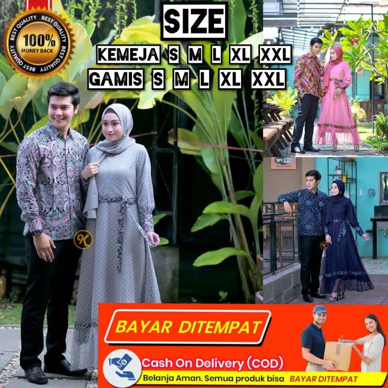 GAMIS BATIK COUPLE BAJU MUSLIM GAUN PAKAIAN WANITA KEBAYA ...