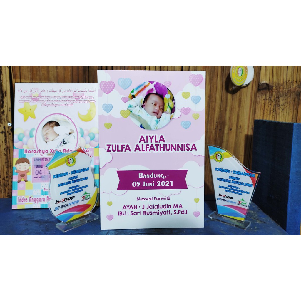 Foto Biodata Bayi MDF Custom