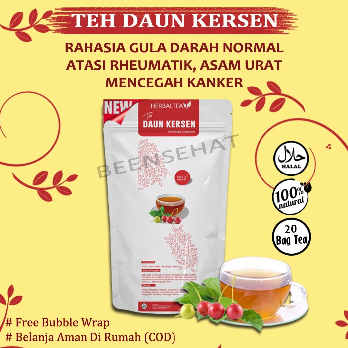 

TEH DAUN KERSEN AMPUH ATASI DIABETES TEH HERBAL TALOK / KERES / KERSEM OBATI ASAM URAT, KOLESTROL