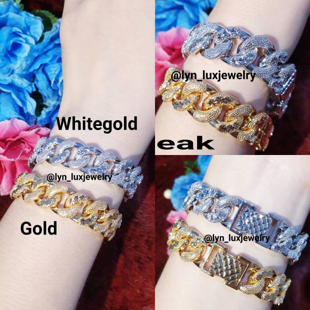 Gelang sisik pria wanita premium Lapis emas 18k / Gelang rantai wanita motif / Sisik Bracelet high Q