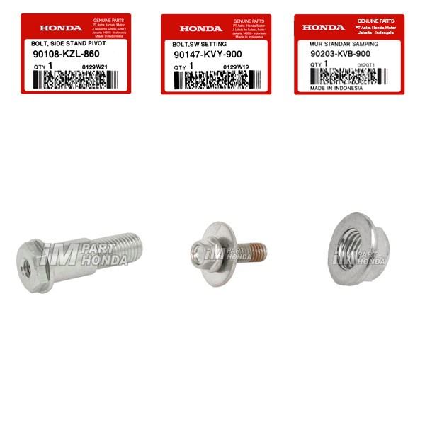 90108-KZL-860 90147-KVY-900 90203-KVB-900 Baut Mur Standar Samping Beat Scoopy Spacy PCX Genio Vario