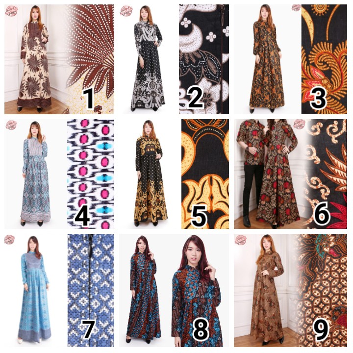 SB Collection PROMO GAMIS BATIK Agnia Dress Maxi Longdress Wanita