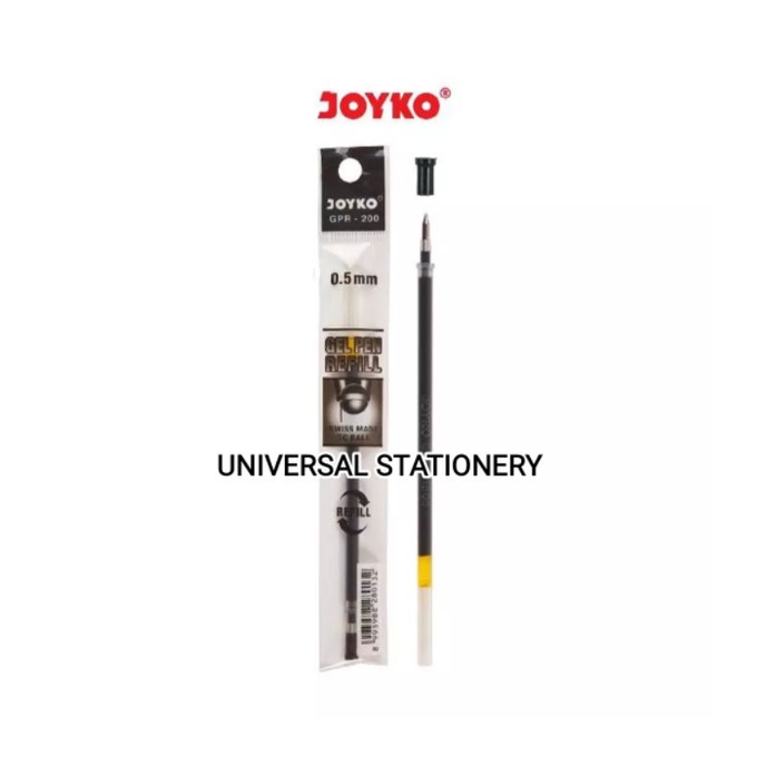 Gel Pen Refill (PCS) / Isi Ulang Pen / Isi Pulpen Joyko GPR-200 0.5 mm Hitam / Refill Joyko Jk100