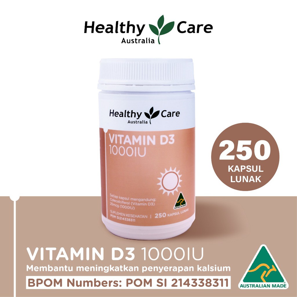 Jual Healthy Care Vitamin D3 1000IU 250 Kapsul BPOM Shopee Indonesia