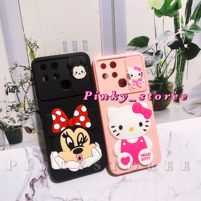 CASE MACARON SLIDE INFINIX SMART 6NFC/ SMART 5/ HOT 12/ HOT 12i/ HOT 11S NFC/ HOT 11PLAY/ HOT 10/ HOT 10PLAY/ HOT 9PLAY / CASE SLIDE CAMERA KARAKTER DORAEMON HK KEROPI MINNIE CAT