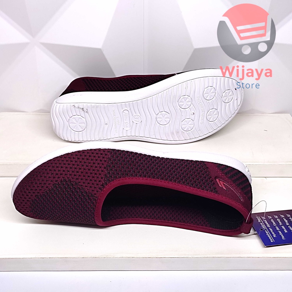 Sepatu Slip On Rajut Wanita New Era Berries Model Flat Ballerina yang Nyaman dan Modis