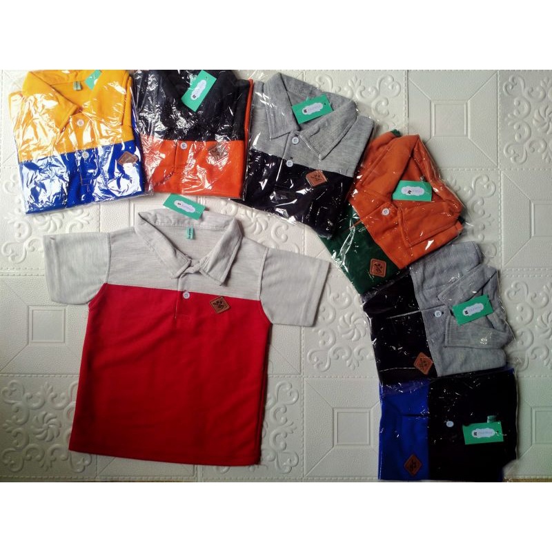 kaos kerah anak laki laki/kaos anak/pakean anak/ kaos reglan anak anak