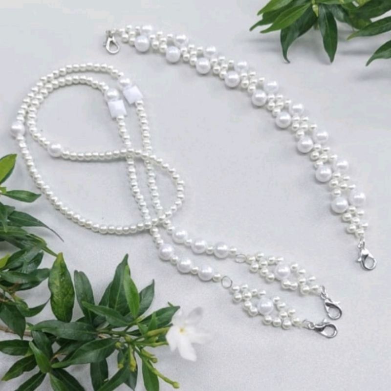 KONEKTOR MASKER HIJAB SET MUTIARA KAIT UDANG