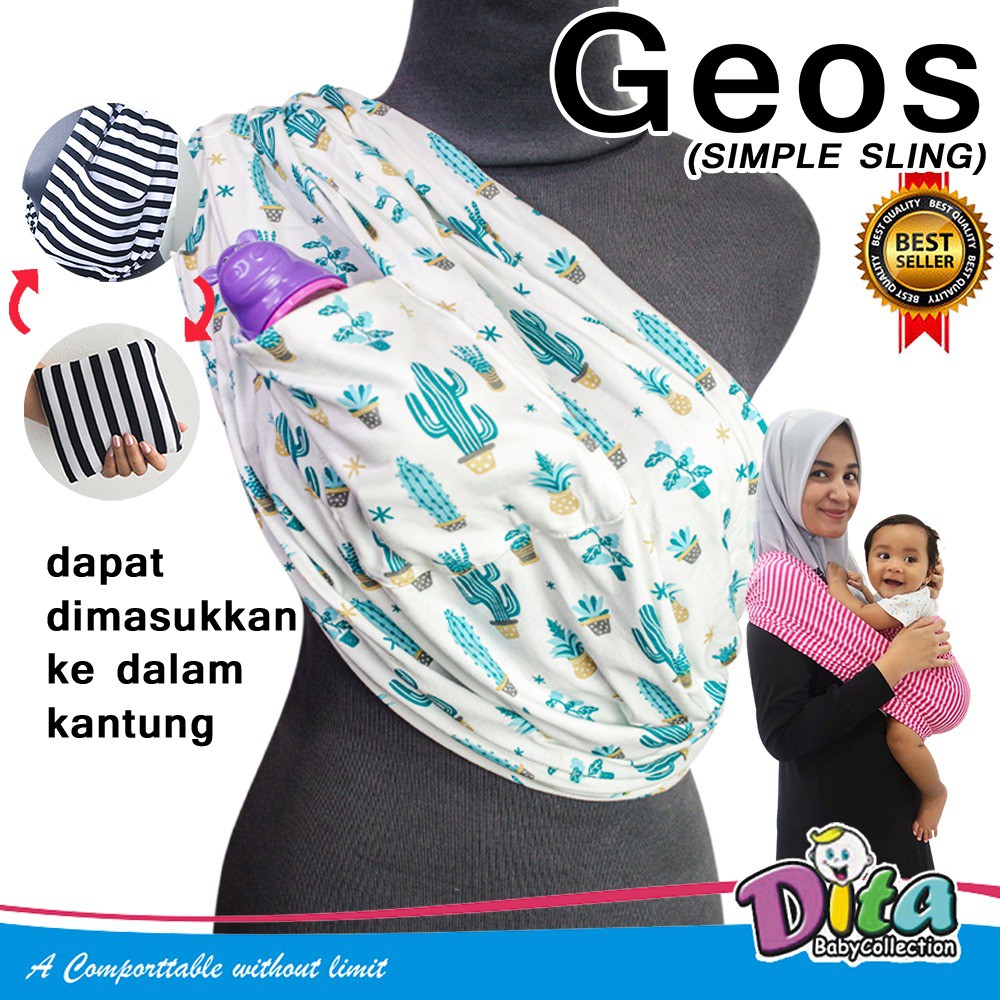 Gendongan GEOS Bahan Kaos Aneka Motif - Gendongan Bayi - Gendongan GEOS DITA