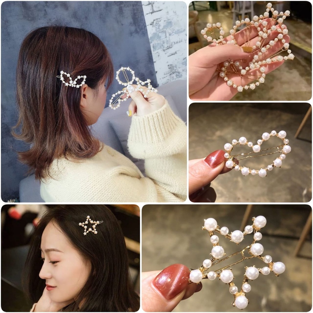 Jepit rambut korea jepit poni mutiara elegan original import