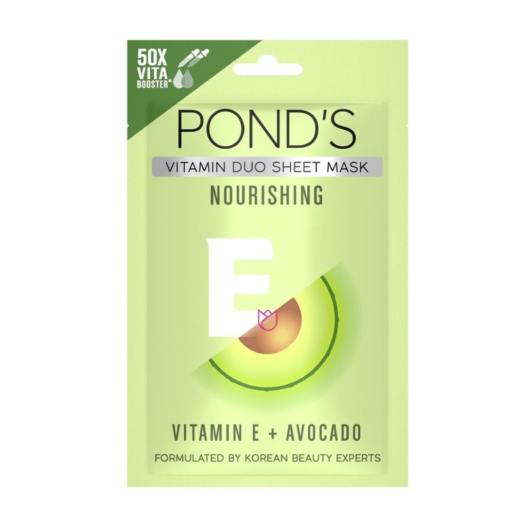 POND'S VITAMIN DUO SHEET MASK / MASKER WAJAH AVOCADO + VIT E 20G