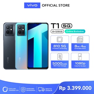[ONLINE EXCLUSIVE] vivo T1 5G (8/128) - Dimensity 810 5G, 8GB+4GB Extended RAM, 5000mAh + 18W FastCharge, Liquid Cooling