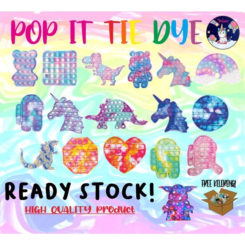 POP IT TIE DYE/ mainan pop it/fidget/pop it murah/viral tiktok